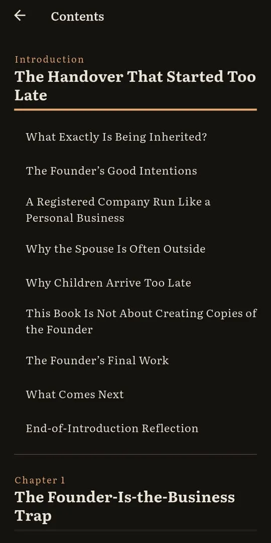 The table of contents, listing the introduction's sections and Chapter 1.